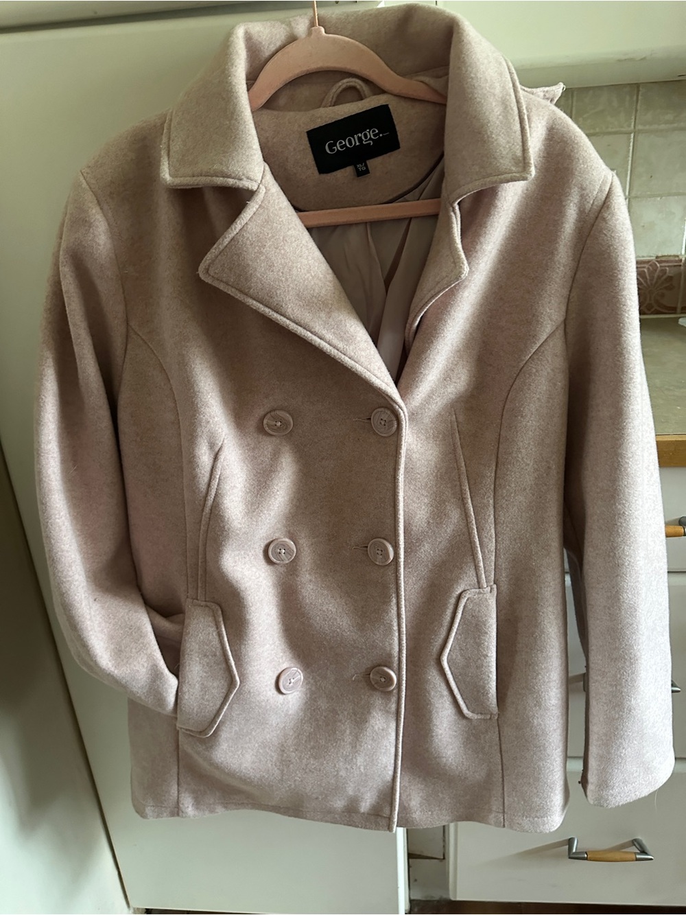 George Women's Double-Breasted light pink Peacoat